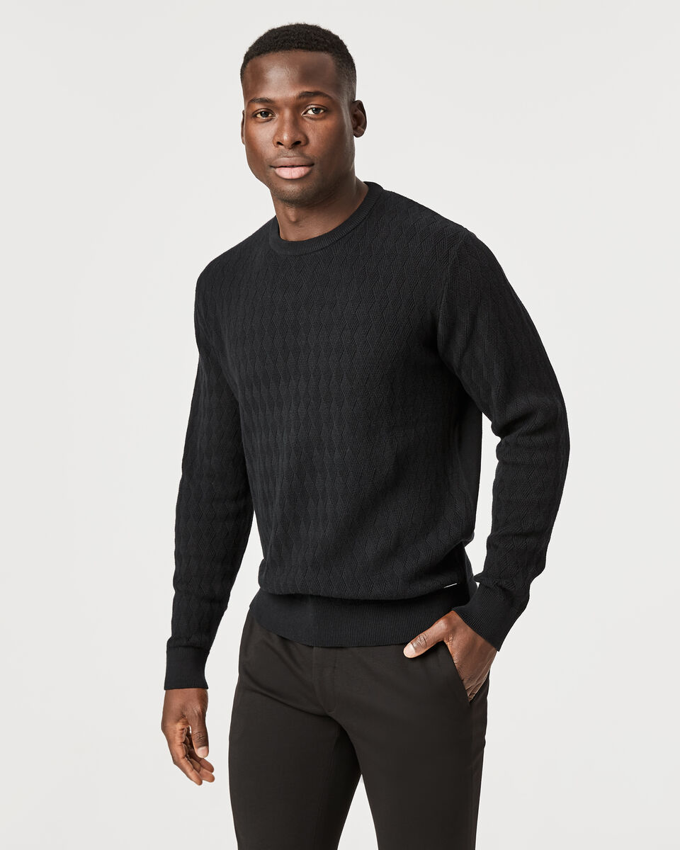 Bundy Crew Neck Jumper, Black, hi-res